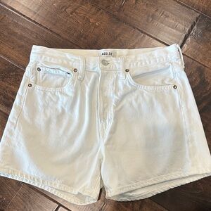Agolde white Parker long shorts